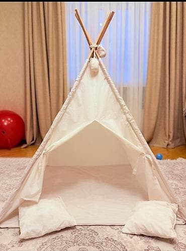 Uşaq tipi oyun çadırı – krem/ağ rəng. 60 manata alınıb. Çox az