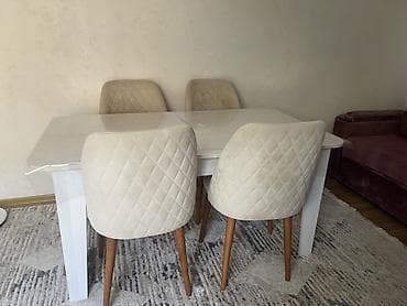 stul alıram: Qonaq otağı üçün, Dördbucaq masa, 4 stul — 2