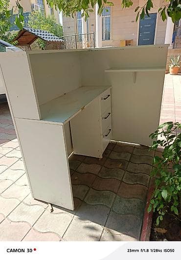 Мебель: Ağ rəngli resepsiyon/administrator masası - Material: laminat/LDSP - — 4