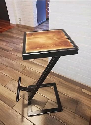 bağ ucun masa: Dördbucaq masa, Açılmayan, Stullar ilə, Metal — 7