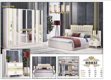 угловая тумба: Двуспальная кровать, 2 тумбы, Турция, Новый — 1