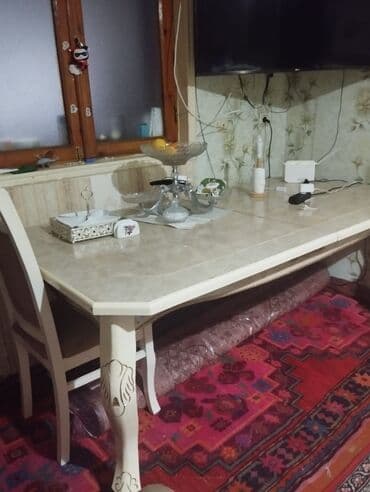 купить круглый стол в баку: Qonaq masası, İşlənmiş, Açılan, Dördbucaq masa — 2