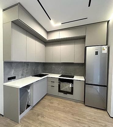 işləmiş dolablar: Minimalist üslubda L formalı mətbəx mebeli və inteqrasiya edilə bilən — 1