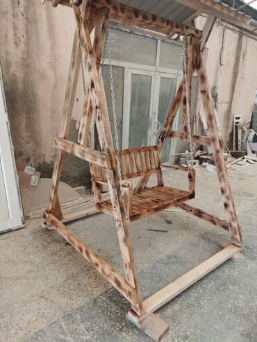 Bağ, çöl mebeli: Skamya-yelləncəl, Zontikli, Taxta — 4