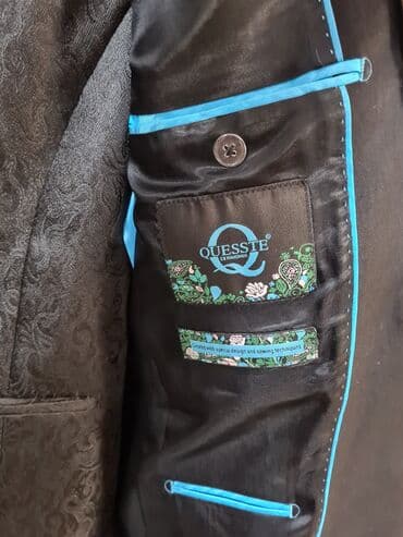 kişi ucun klassik qara kostyum: Quesste Cerimonia bəylik kostyumu köynək+baboçka hədiyyə . Hər biri — 7