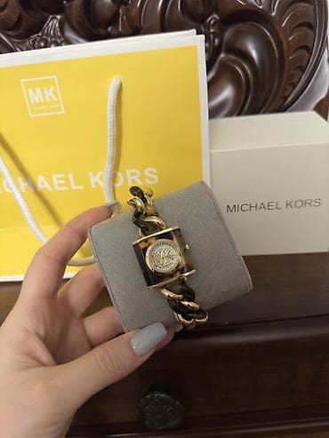 dəri kişi ayaqqabıları: Qol saatı, Michael Kors, rəng - Qızılı — 1