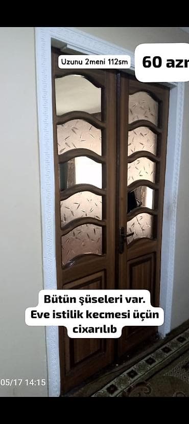 force acar desti: İkiqat taxta otaq qapısı - Material: ağac (şpon görünüşlü), şüşəli — 1