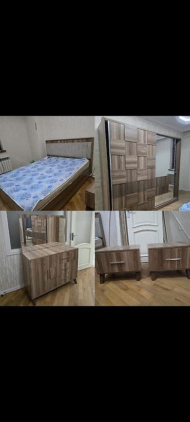 Двуспальная кровать, Шкаф, Комод, Трюмо, Б/у — 1