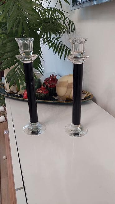 Dekorativ şamdanlar, şamaltlıq dəsti + gəlin güzgüsü . dekorativ