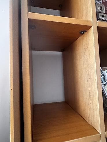 kitab skaflari: Ağac rəngində çoxbölməli kitab rəfi - Material: laminat/taxta əsaslı — 2