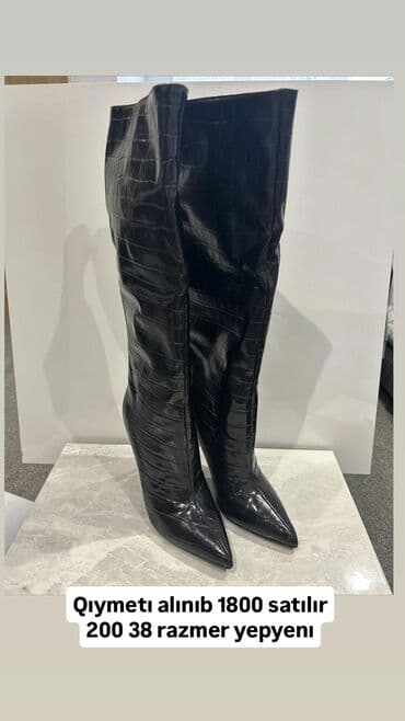 bot zara: Ölçü: 38, rəng - Qara, Yeni — 1