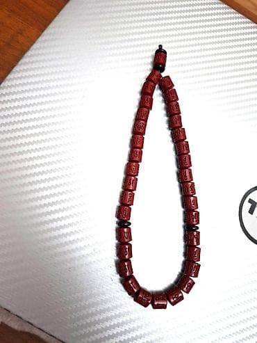bijuterya: Kinovar daşı təsbeh – zikr üçün - Material: kinovar (cinnabar) daşı - — 2