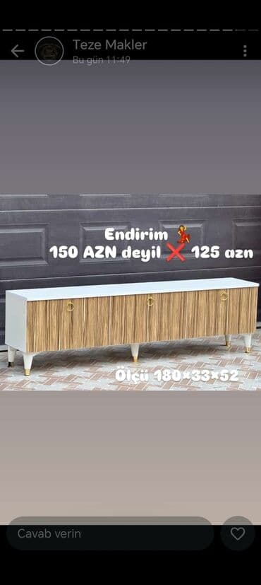 Yeni, Düz TV altlığı, Polkasız, Laminat