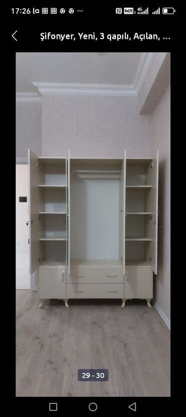 ikinci əl şkaf: Yeni, 4 qapılı Düz dolab, Dolab-asılqan — 12
