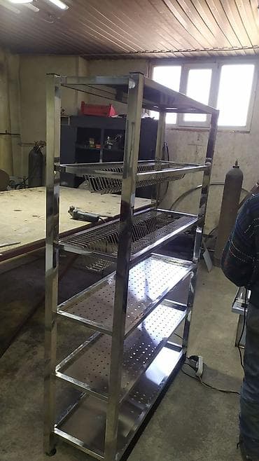 Paslanmayan poladdan çoxsəviyyəli raf sistemi - Material: AISI