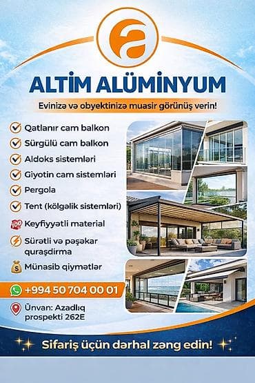 cam balkon qiymətləri: ALTIM ALÜMİNYUM – Cam sistemi və alüminium konstruksiya həlləri — 4