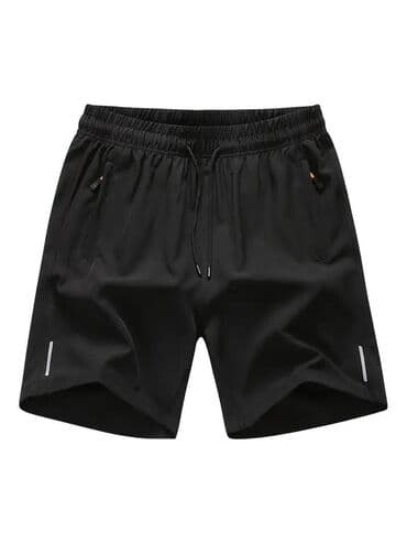 Qara rəgdə idman üçün şort - sepli yan ciblər - yanlarda fosfor xətlər