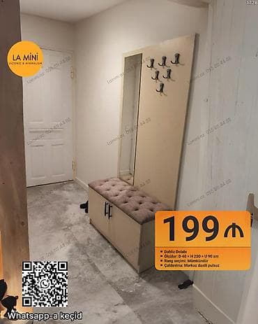 Dəhliz üçün mini mebel dəsti Tərkib: - Asılqanlı panel (6 ədəd ikiqat