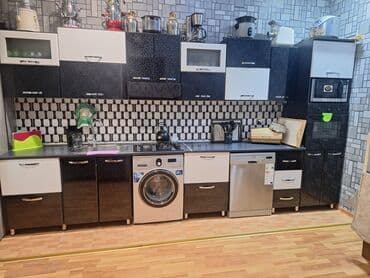 metbex ucun moyka: Mətbəx mebeli dəsti – modul sistem - Üslub: qara-ağ, parlaq fasadlar — 1