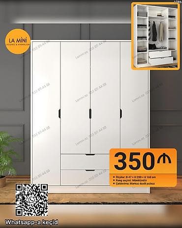 Açılan, 3 qapılı Düz dolab, Qarderob, paltar dolabı