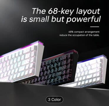 Çəngəllər: NACODEX-Ajazz mexaniki klaviatura – kompakt ölçülü, RGB işıqlandırmalı — 8