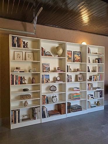 ucuz dolap: Ağ rəngli modul kitab rəfı sistemi - 4 ədəd ayrıca moduldan ibarət — 2