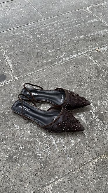 Boldini qadın ayaqqabısı – kəmərli slingback balet/pumps - Dizayn: Ucu — 4