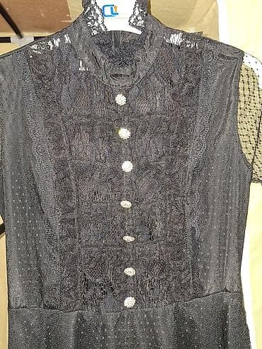 qara don: Qara zərif geyim – dizdən aşağı uzunluqda, şifon/tül və krujeva — 2