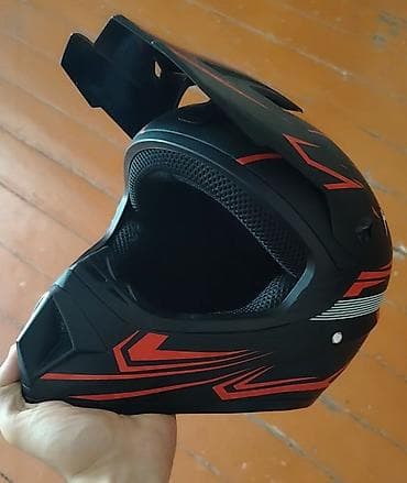 moto bot: Motokros/enduro tipli tam üzlü kaska - Rəng və dizayn: mat qara — 2