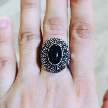 tək qaş: Üzük, Gümüş, 925 Əyar — 1