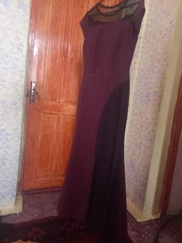 bordo canta: Zərif axşam/gecə geyimi - Model: Uzun ziyafət donu - Rəng: Tünd — 1