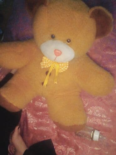 uşaq maqnitofonu: Böyük ölçülü yumşaq oyuncaq ayı - Rəng: Açıq narıncı/qəhvəyi - Üz — 1