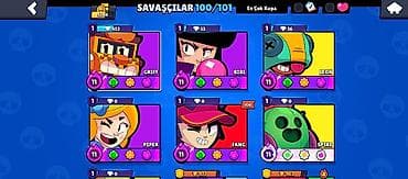 qizil gumus: Brawl Stars oyun hesabı - Kupa: 52,118 - Savaşçılar: 100/101 - — 2