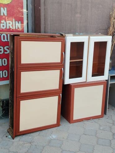 шкафчики на кухню: İşlənmiş, Açılan, Düz dolab — 2