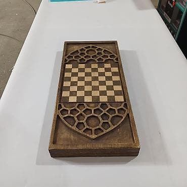 idman dəstləri: Taxta şahmat/nərd dəsti – qatlanan, ikitərəfli El iwidi maraq ucun — 1