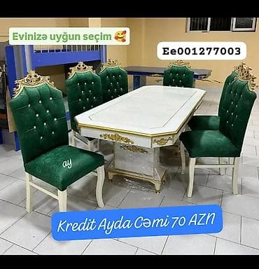 ucuz moydadir: Qonaq otağı üçün, Dördbucaq masa, 6 stul — 1