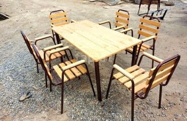 stol stul işlenmiş: Yeni, Kvadrat masa, 4 stul, Açılmayan, Stullar ilə, Taxta, Azərbaycan — 4