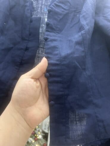 qara jaket: Qadınlar üçün nazik yaylıq/kofta üstü jaket - Rəng: tünd göy - Bədən — 2