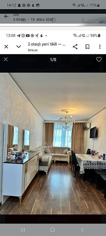 menziller: Bakıxanov qəs., 2 otaqlı, Yeni tikili, m. Neftçilər, 52 kv. m — 1