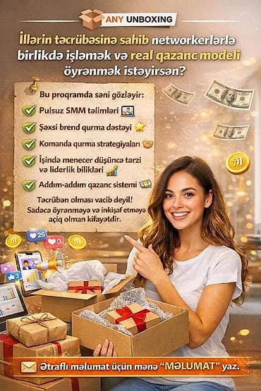 SMM menecerlər: SMM menecer tələb olunur, İstənilən yaş, Təcrübəsiz — 1