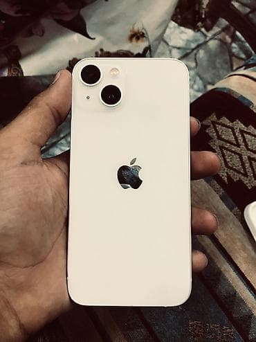 IPhone 13, 128 GB, Starlight, Zəmanət, Face ID, Simsiz şarj