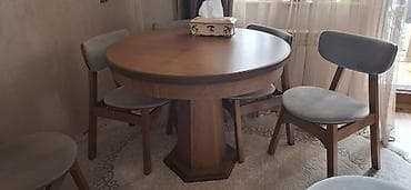 iwlenmiw stul: Qonaq otağı üçün, Yeni, Açılan, Yumru masa, 6 stul — 1