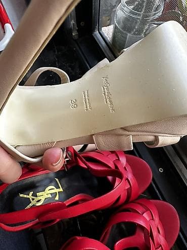 sendel: YSL, Ölçü: 39, rəng - Qırmızı, İşlənmiş — 6