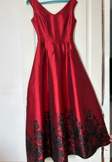 Hicab: Qırmızı atlas effektli midi don - Rəng: dərin qırmızı, ətəyin aşağı — 1