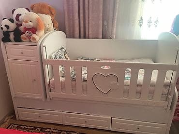 Oğlan və qız üçün, İşlənmiş, Dördbucaq, Beşik, Dəst ilə, Matras ilə, Yellənmə mexanizmsiz — 3