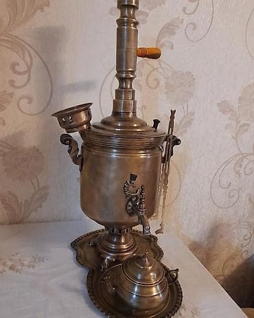 su ceni ikinci el: Misin (pirinç) samovar dəsti - Material: bürünc/pirinç tonlu metal — 2