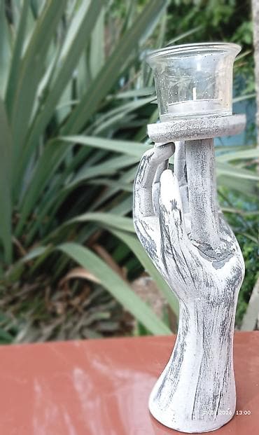 elektrikli motor ucuz: Dekorativ şamaltıraç – “Əl” forması - Material: polirezin (daş — 1