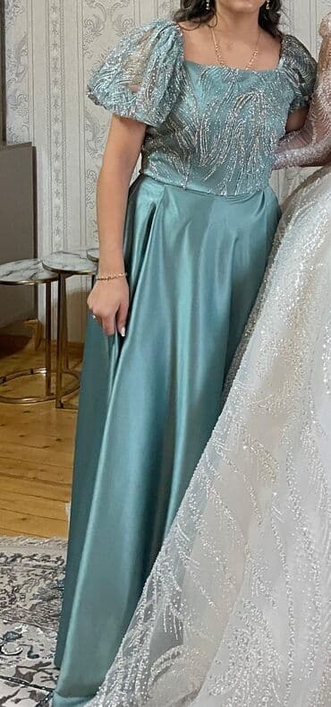Digər qadın geyimləri: Şam və mərasim üçün zərif ziyafət geyimləri 1) Kobalt mavi maxi don - — 3