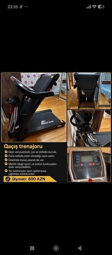 077 613 12 74. Volks Gym qaçış trenajoru - Evdə istifadə üçün — 1