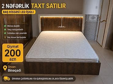 AYNUR 2 💃 ✨ Baş hissəsi led işıqlı 2 nəfərlik Taxt satılır ✨ 📏
